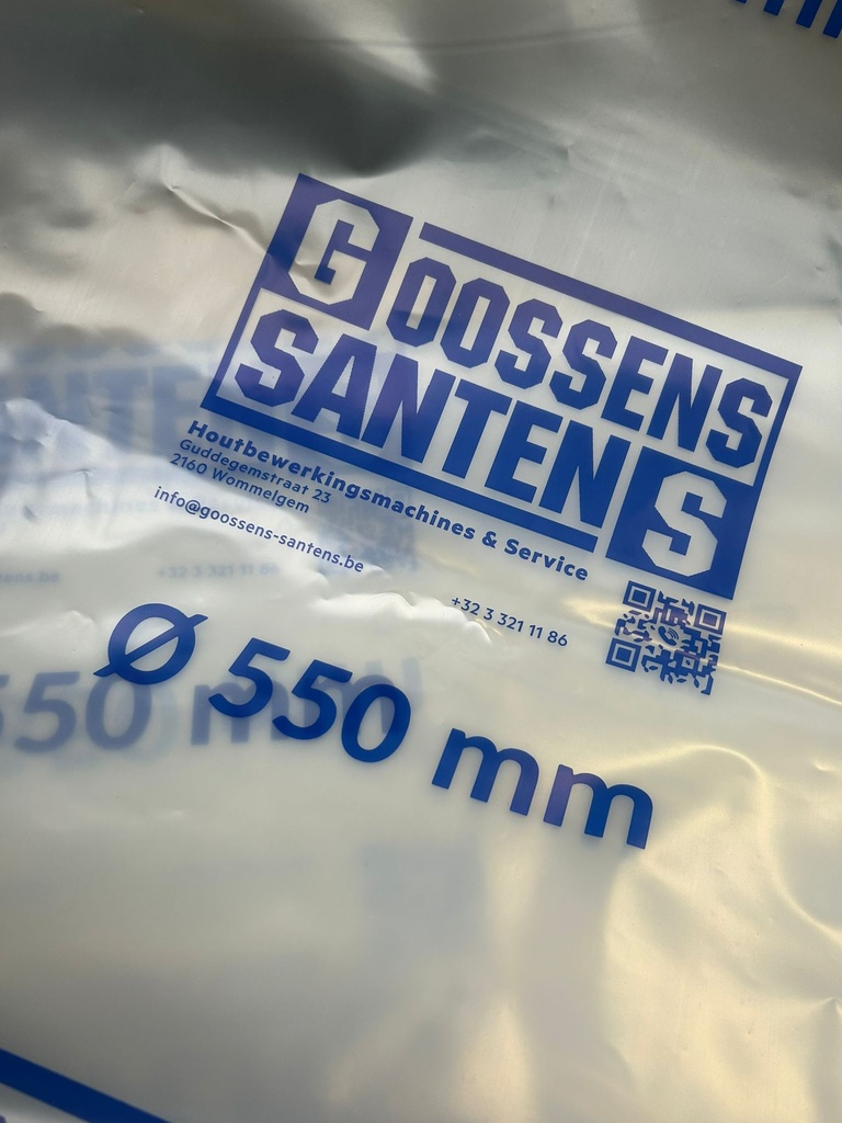 PVC/LDPE Opvangzak Ø 550 mm GS geschikt voor overdruk stofafzuiging