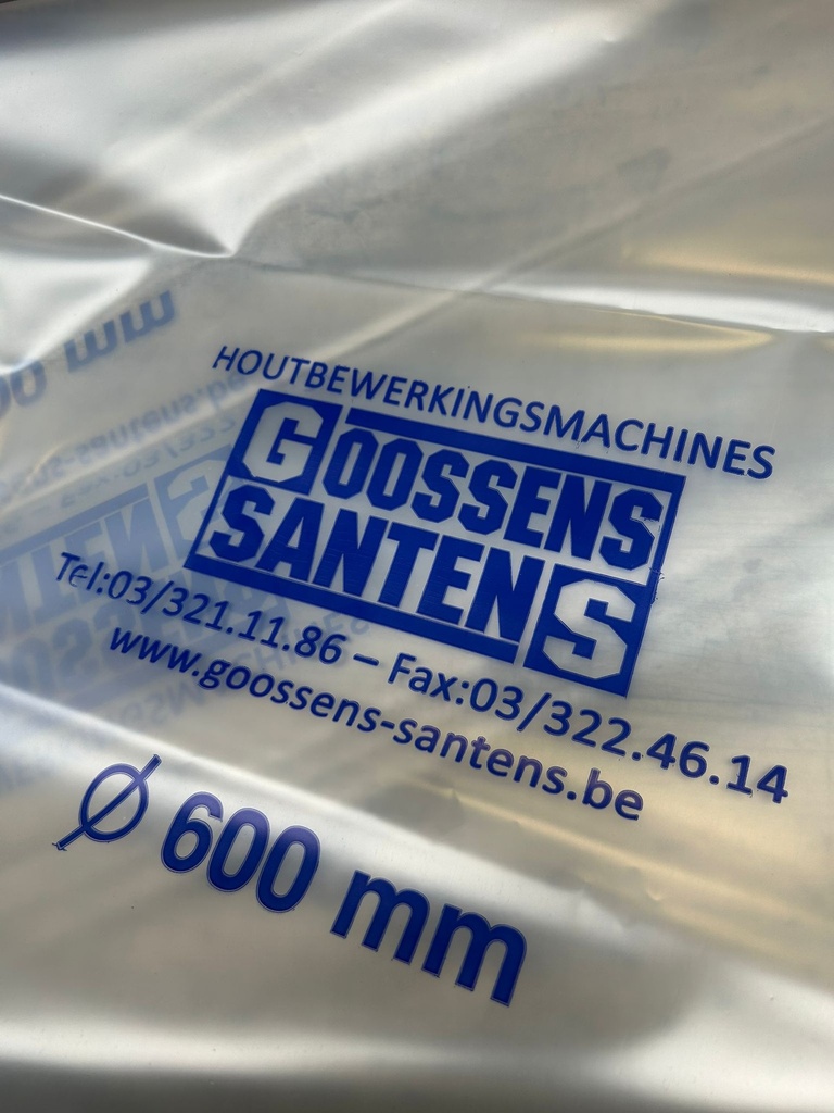 PVC/LDPE Opvangzak Ø 600 mm GS geschikt voor overdruk stofafzuiging