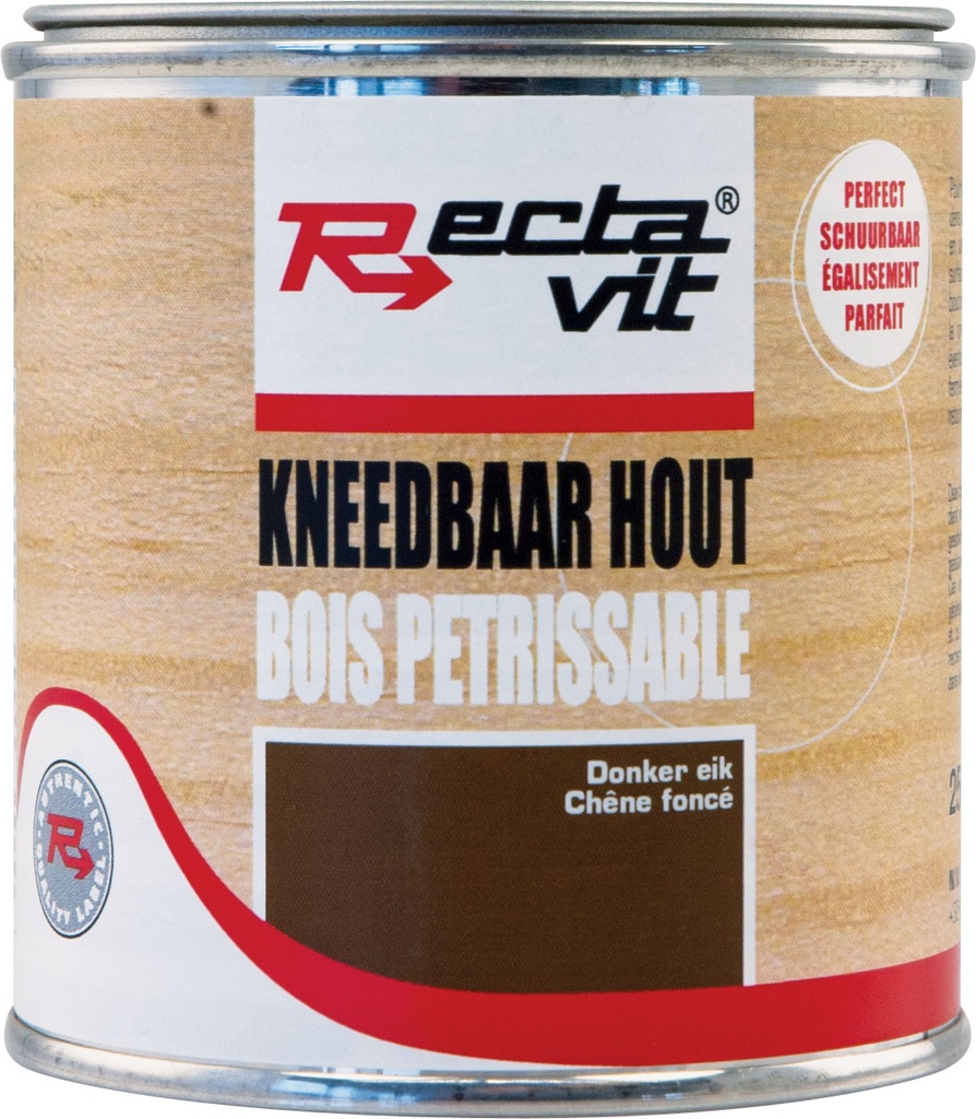 Rectavit kneedbaar hout donker eik 250ml