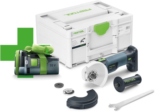 [578602] FESTOOL - Accu haakse slijper AGC 18-125 EB-Basic-5,0 (gratis 5Ah accu)